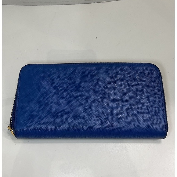 Prada Sapphire Saffiano Leather Zip‎ around Wallet - Picture 4 of 13
